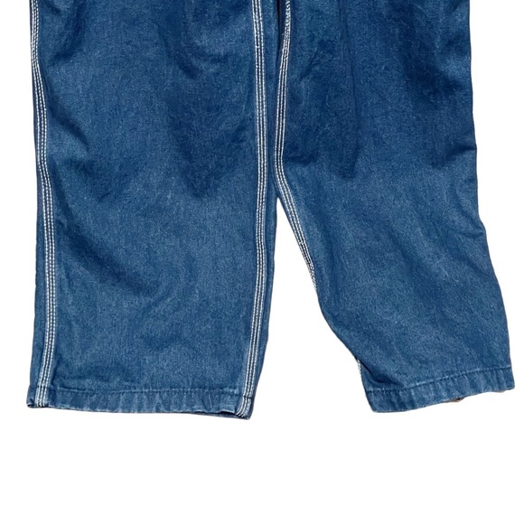 Green Relaxed Fit Denim Overalls with Adjustable Straps - Picture 7 of 15